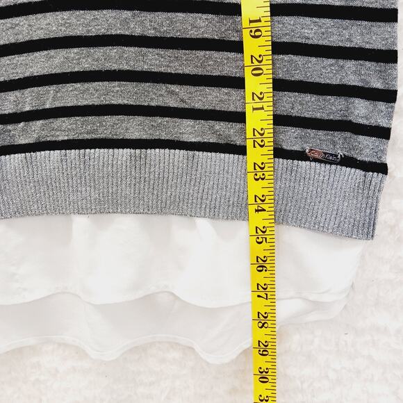 Sweater Women Size M Chiffon Hem Metallic Whimsycore Officecore Calvin Klein - Picture 9 of 16